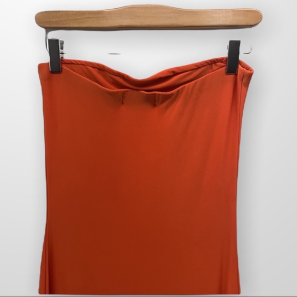 MISSGUIDED Strapless Bodycon Bandeau Dress Bright Orange Size 6 - Picture 5 of 13